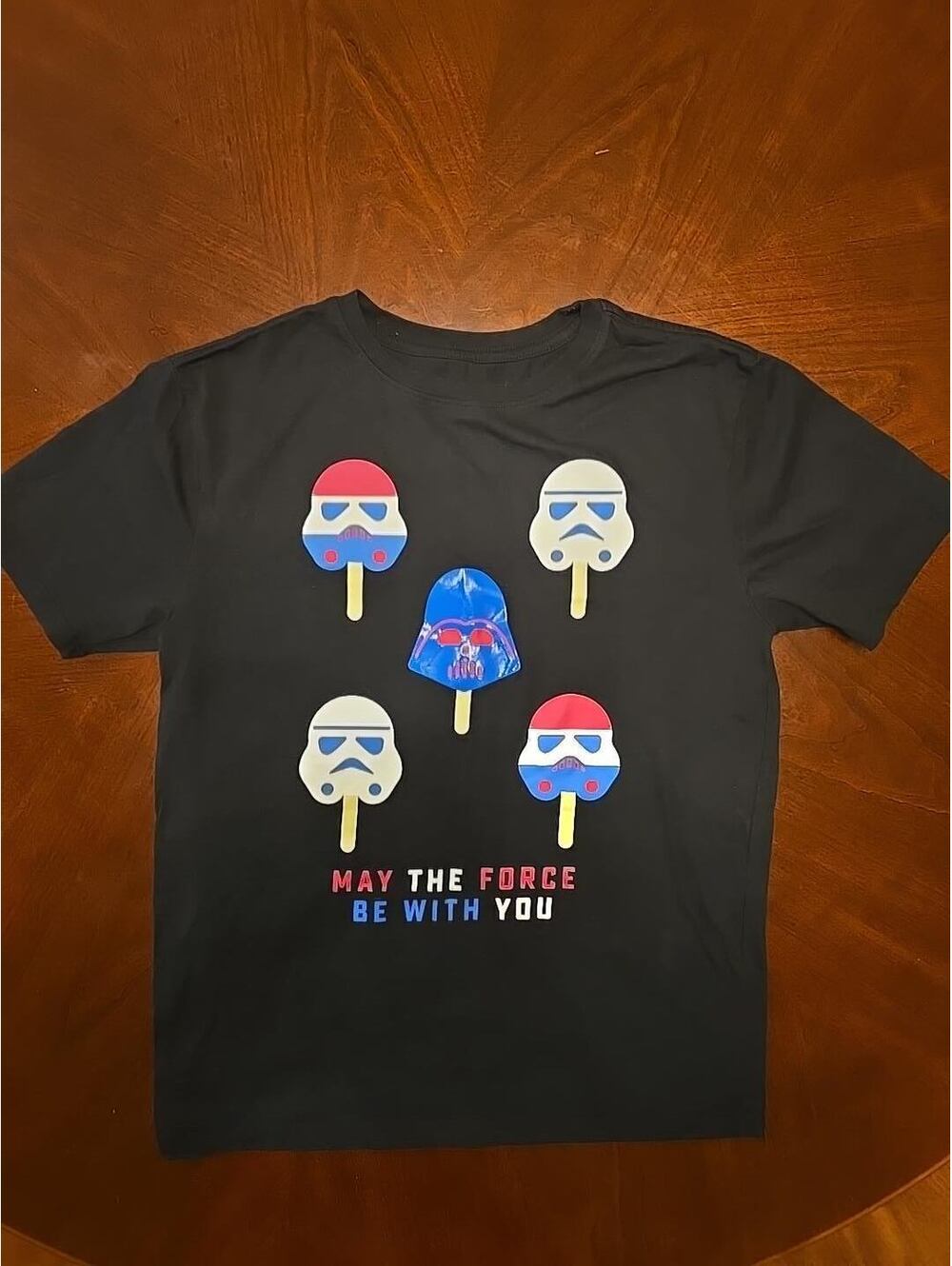 Star Wars Youth XL Darth Vader Stormtrooper Popsicle T Shirt Mad Engine Black